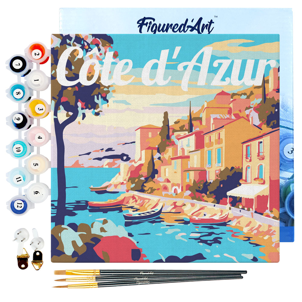 Mini peinture par numéro côte d'azur