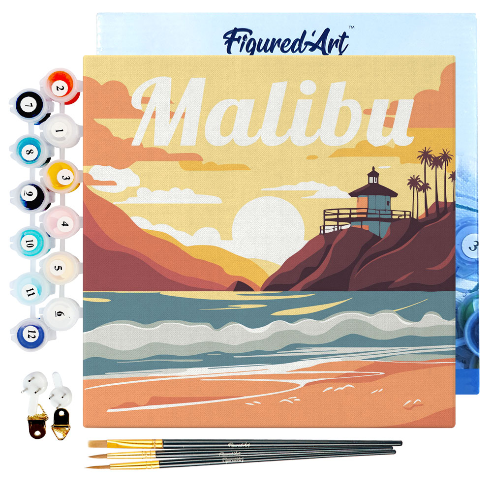 Mini peinture par numéro plage de malibu