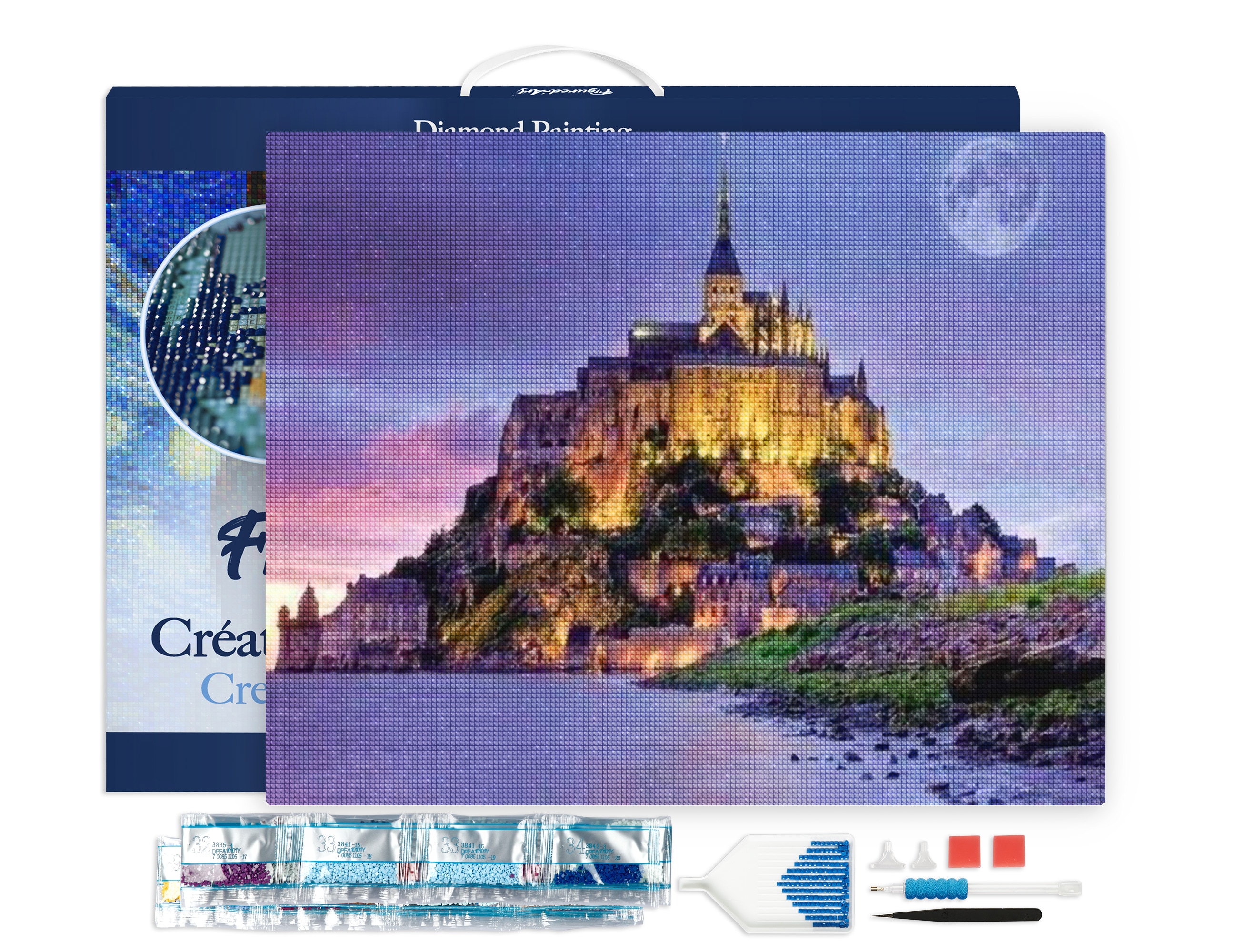 Broderie diamant le mont saint michel