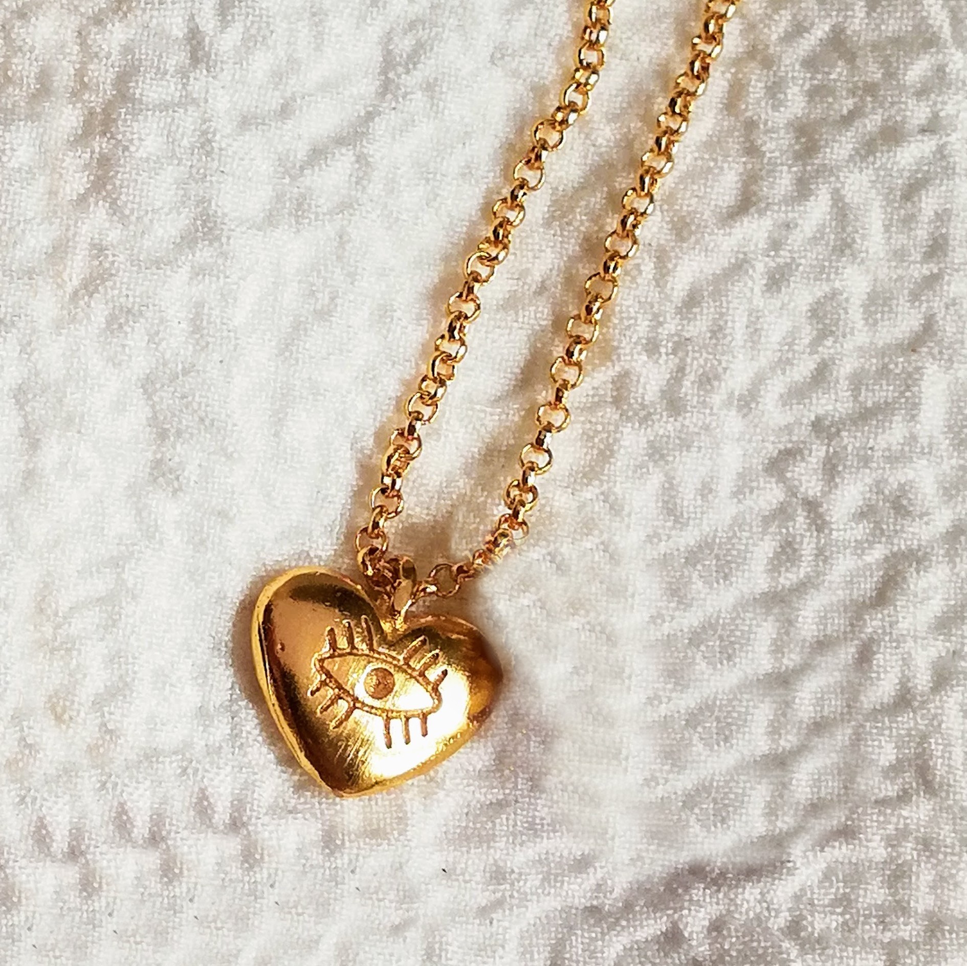 Amour de soi collier cœur 3ème œil or