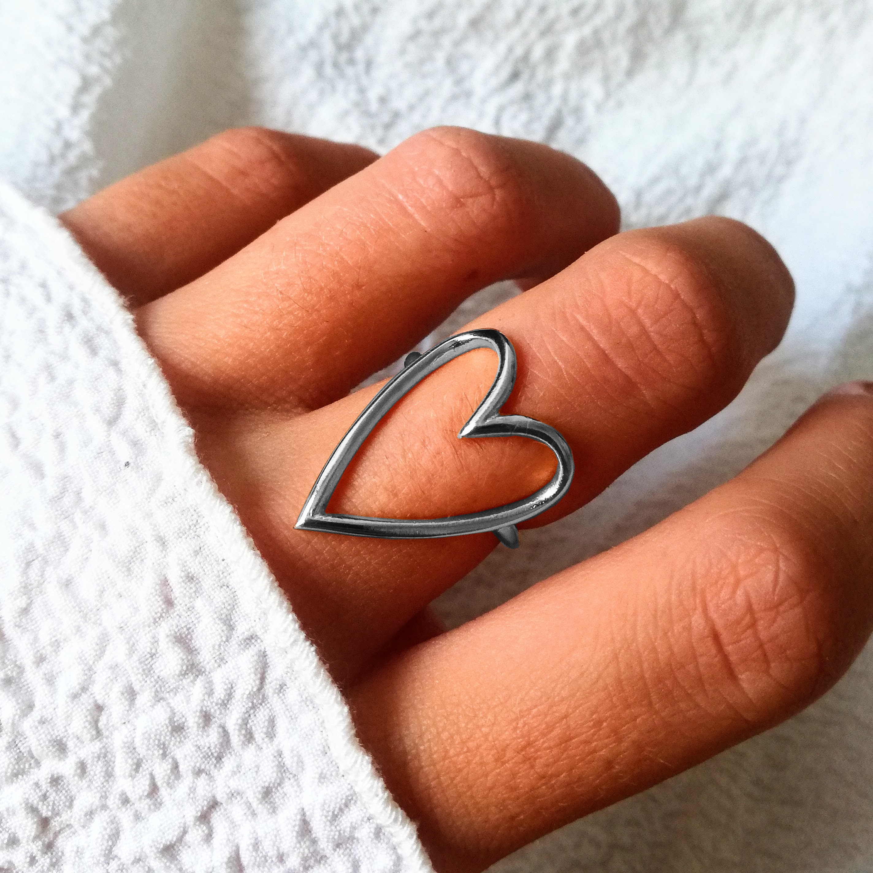 S’aimer – bague coeur argent