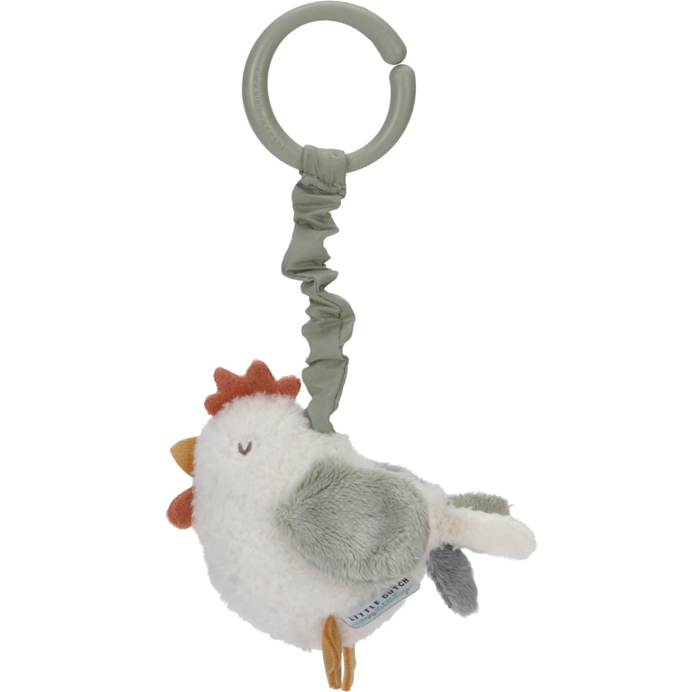 Peluche poule vibrante à suspendre