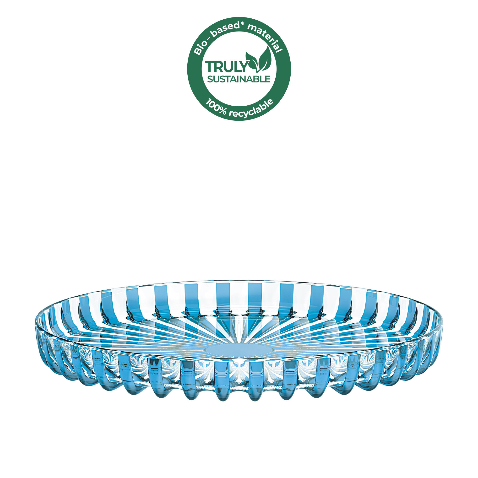 Plateau rond 31 cm bleu guzzini