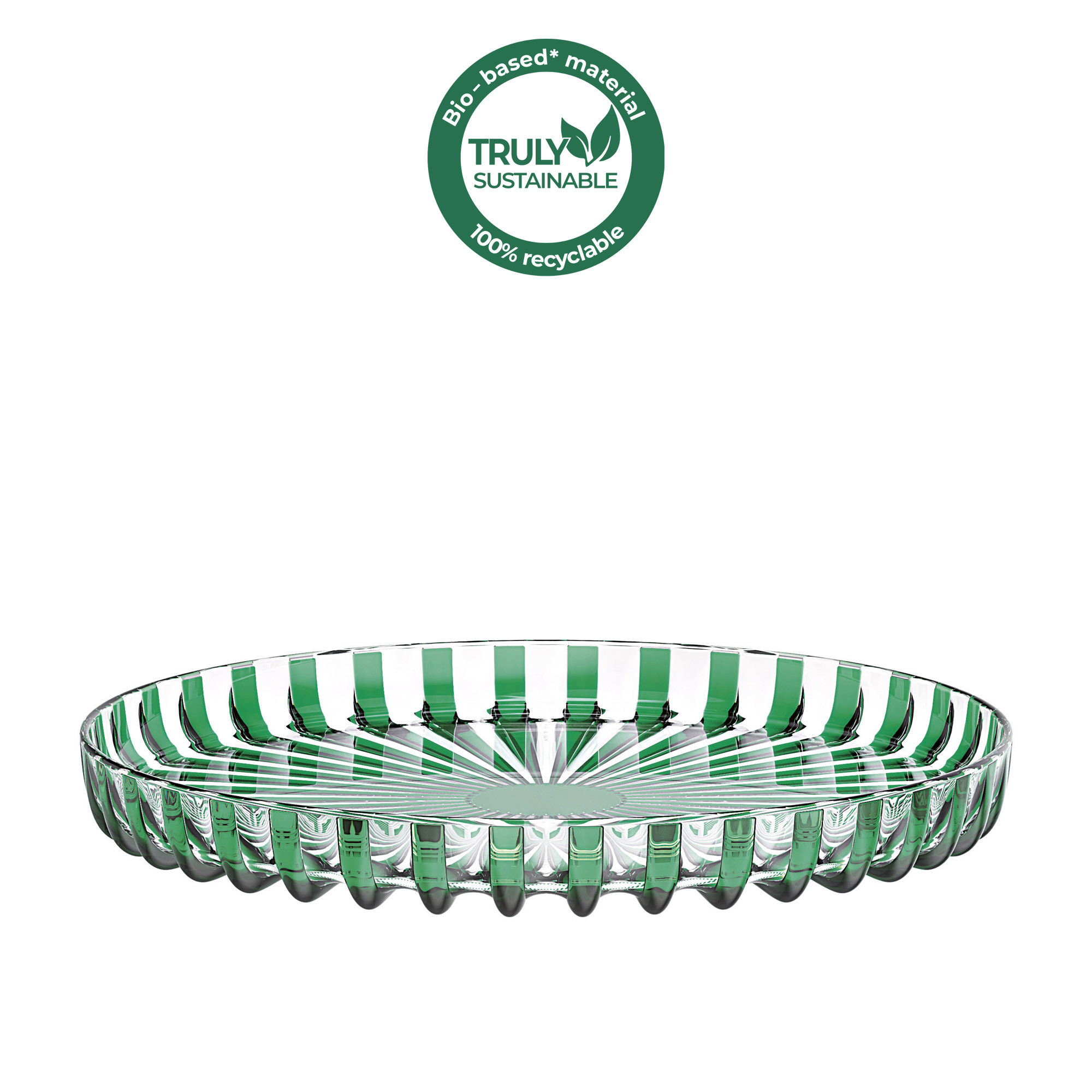 Plateau rond 31 cm vert guzzini