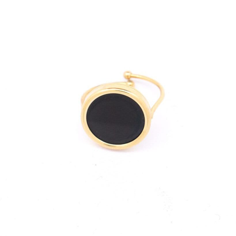 Bague ajustable – agate noire