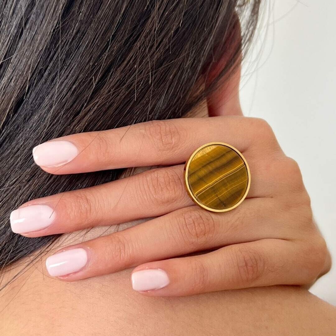 Bague paloma – oeil de tigre