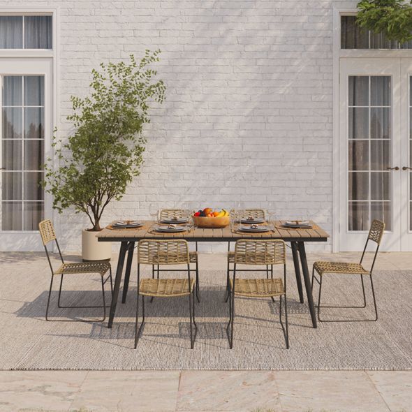 Ensemble repas en acier alba beige