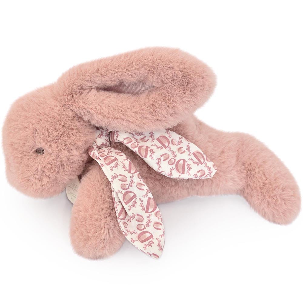 Peluche lapin rose poudré 25 cm