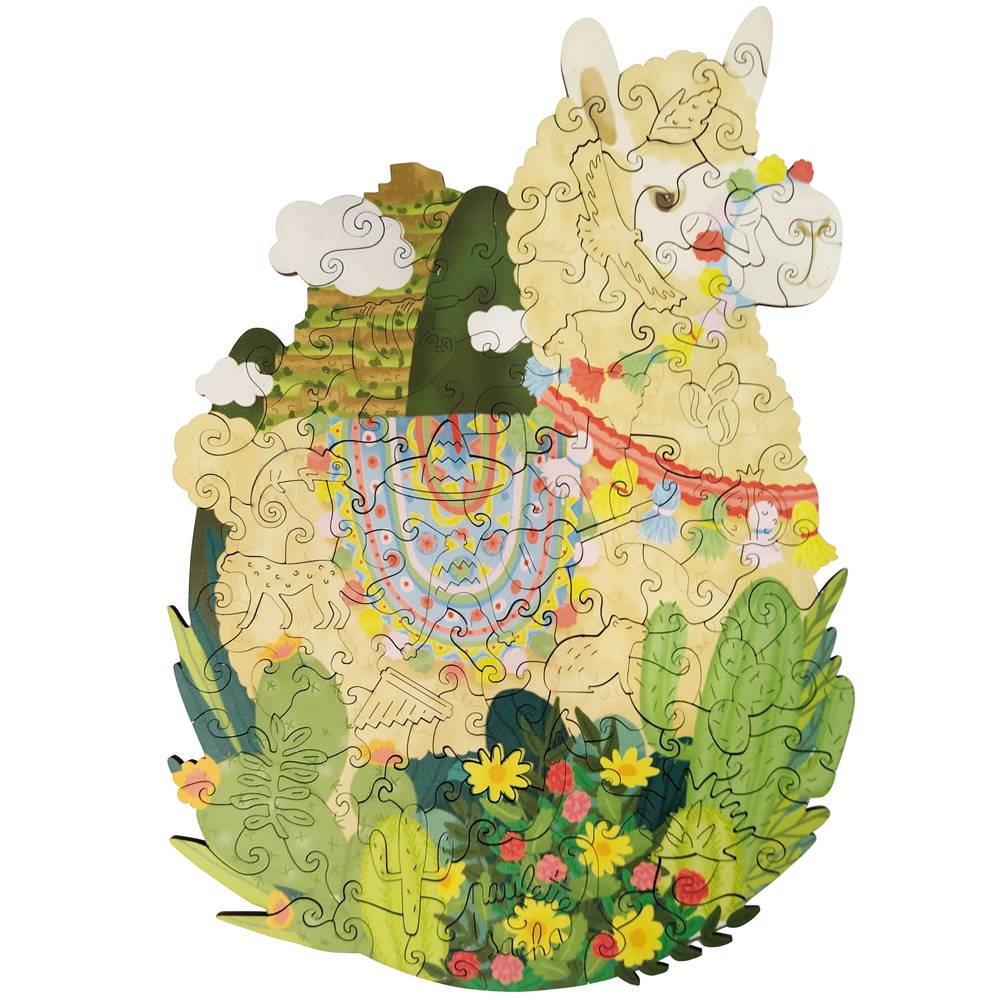 Puzzle en bois lama  animal totem