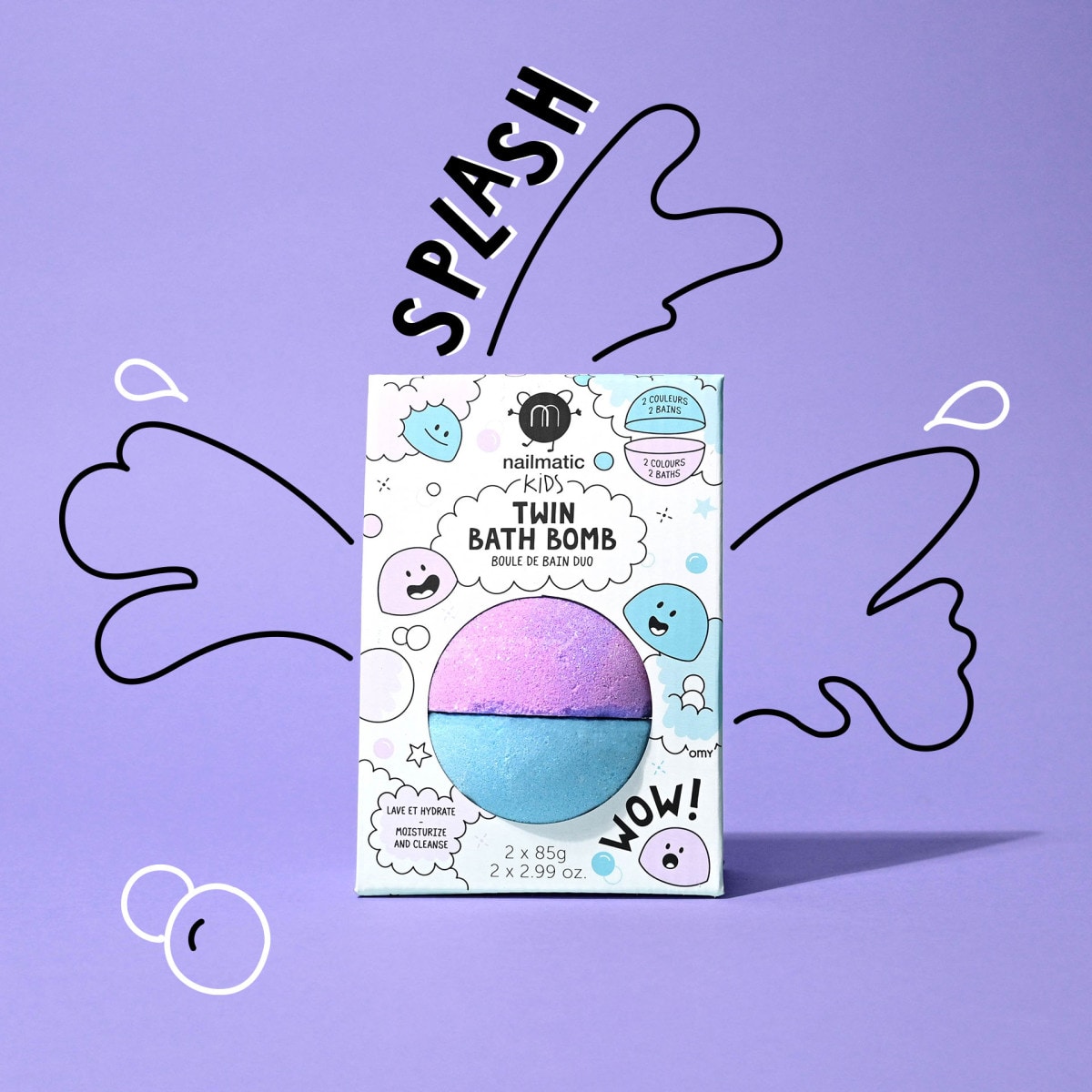 Boules de bain bleu + violet