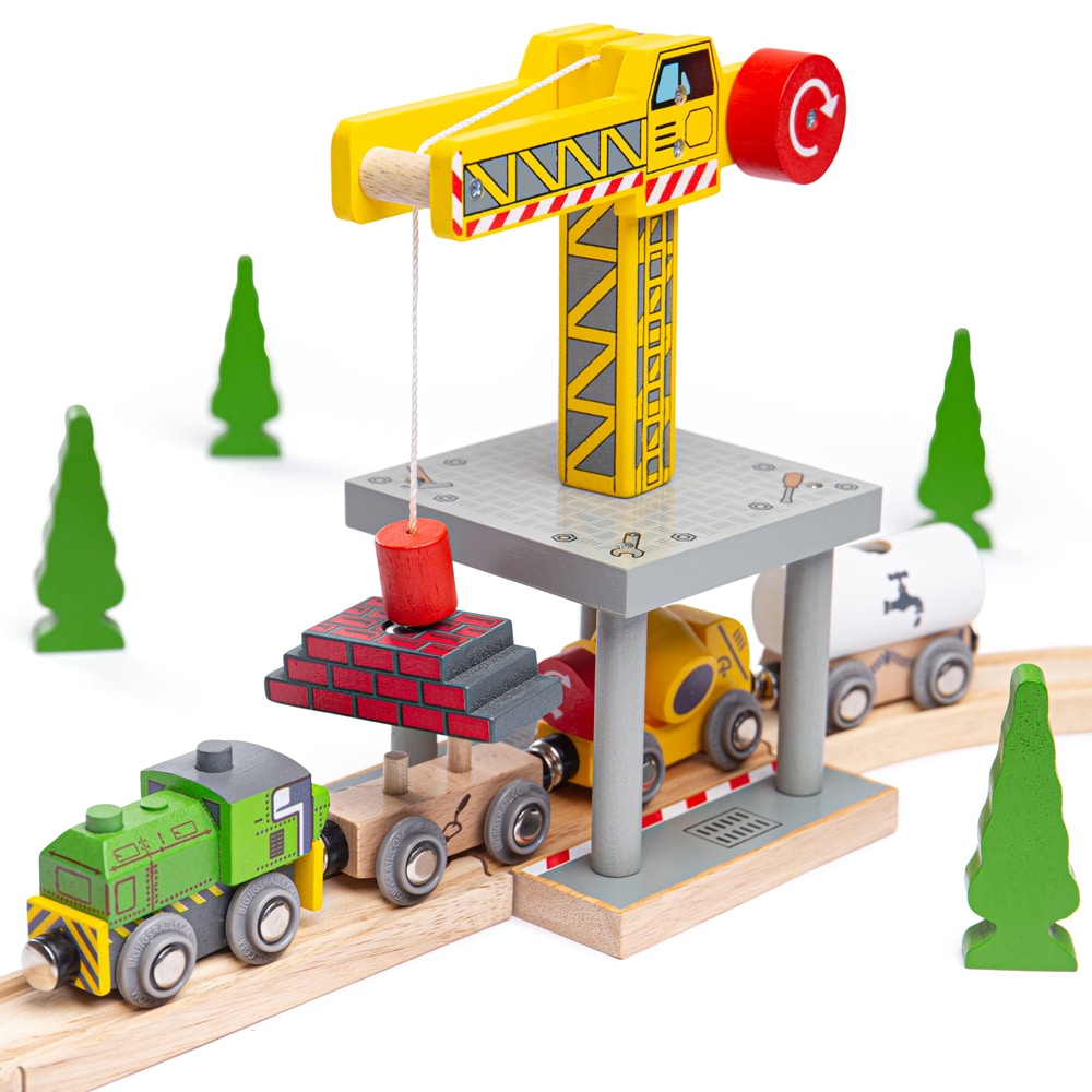 Accessoire ferroviaire de grue jaune