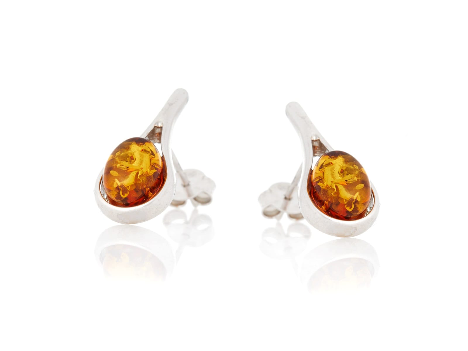 Boucles d'oreilles argent 925 ambre