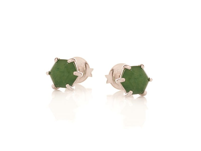 Boucles d'oreille aventurine argent