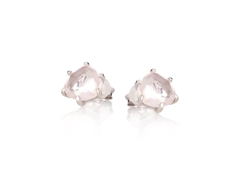 Boucle d'oreille argent quartz rose