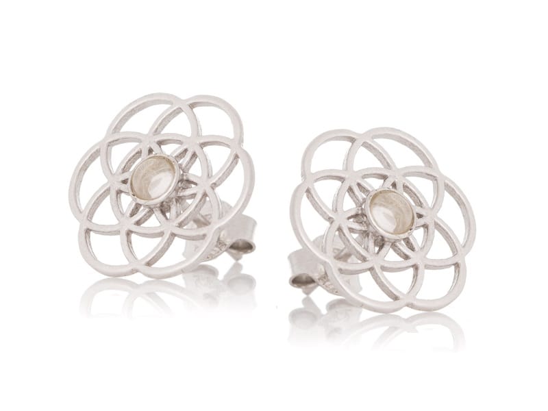 Boucle d'oreille argent quartz rose