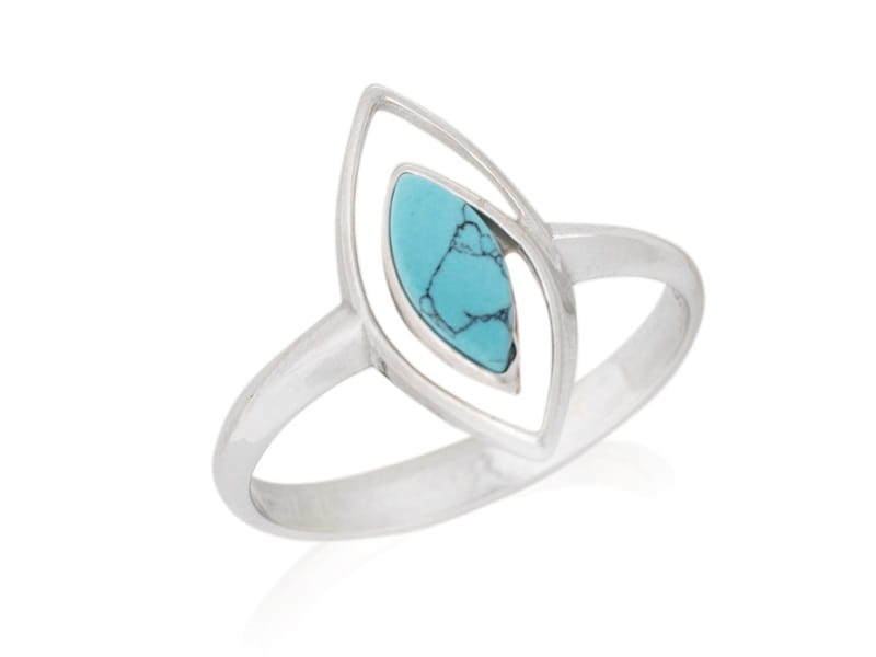 Bague turquoise reconstituee argent