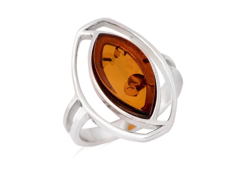 Bague argent ambre