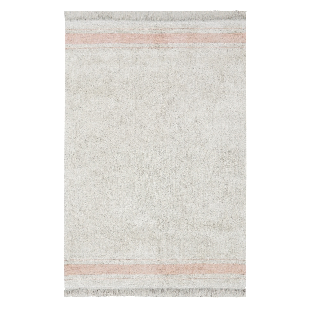 Tapis lavable en coton rose 140x200 cm