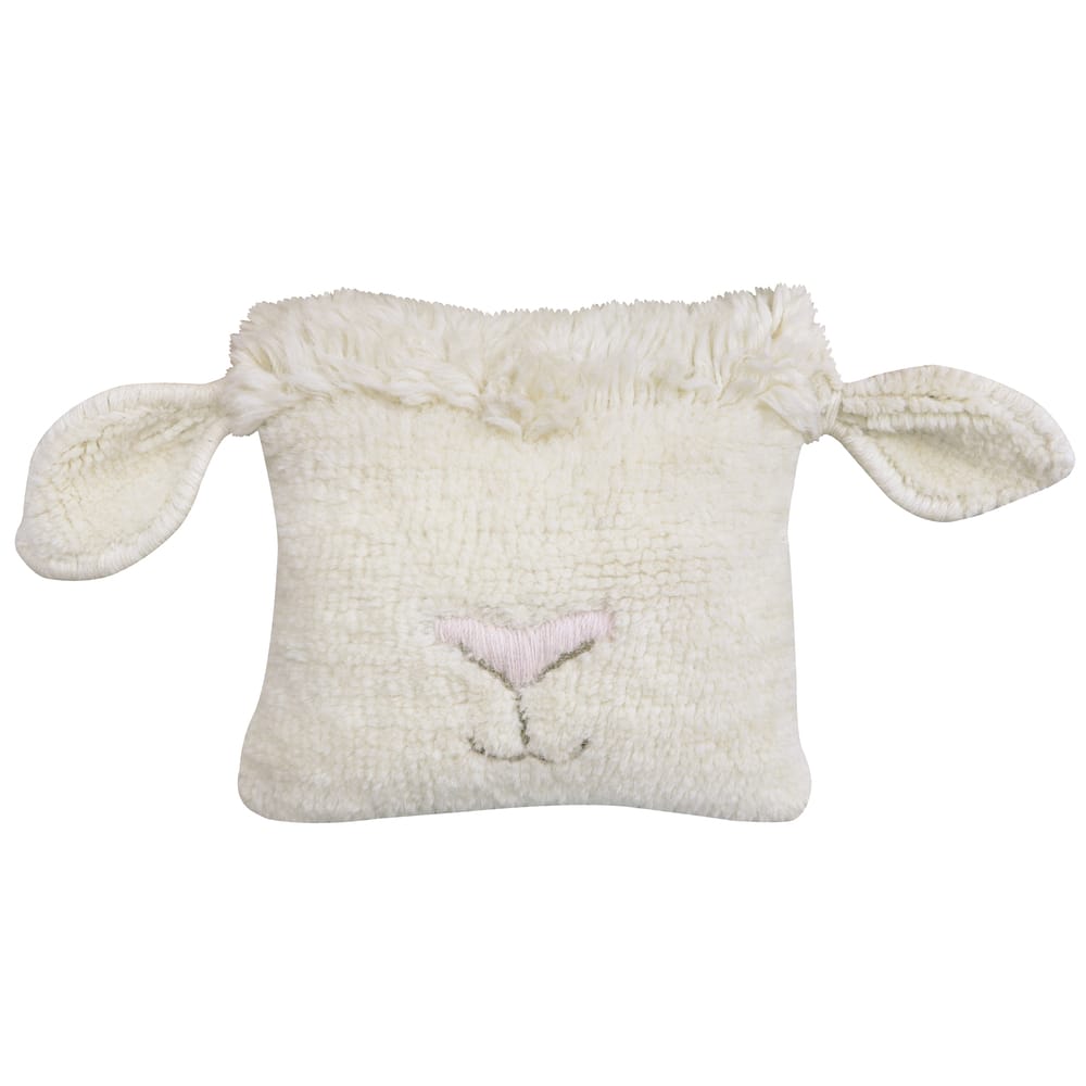 Coussin mouton laine blanc 35 x 35 cm