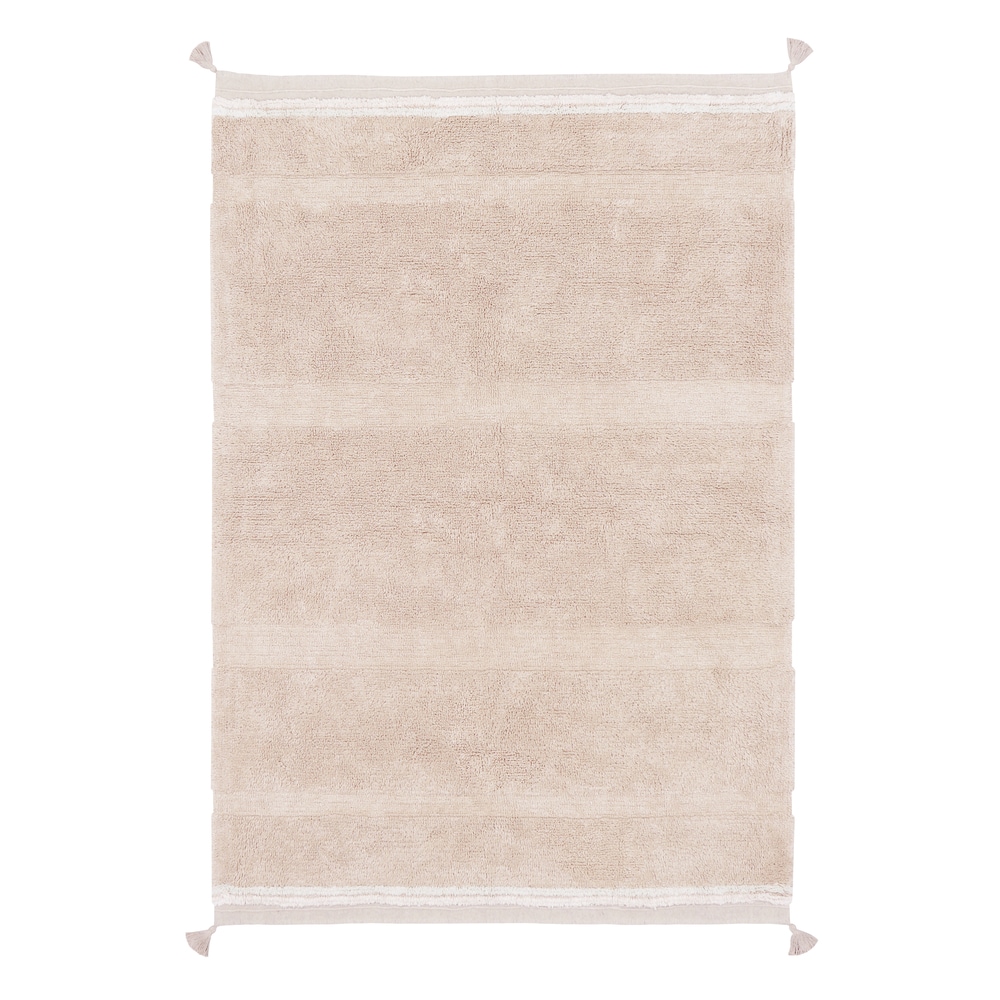 Tapis lavable en coton rose 140x200 cm