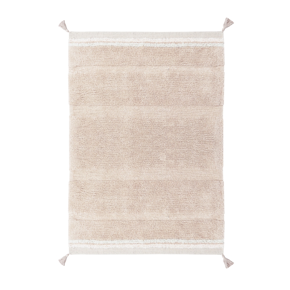 Tapis lavable en coton rose 90x130 cm