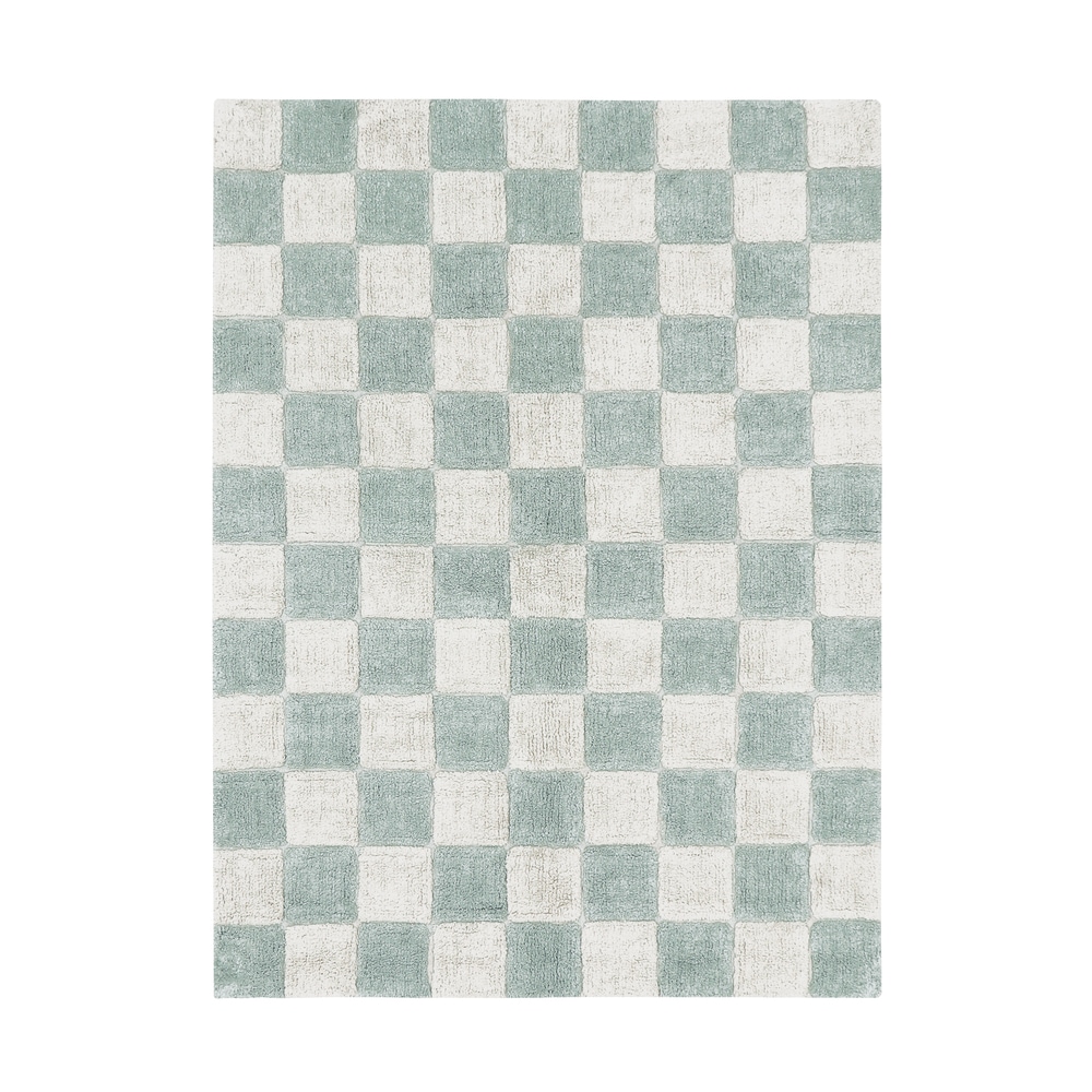 Tapis lavable en coton bleu 120x160 cm