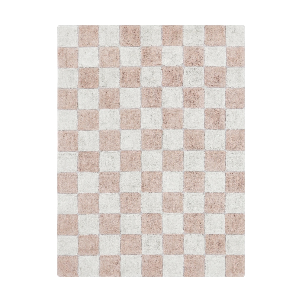 Tapis lavable en coton rose 120x160 cm