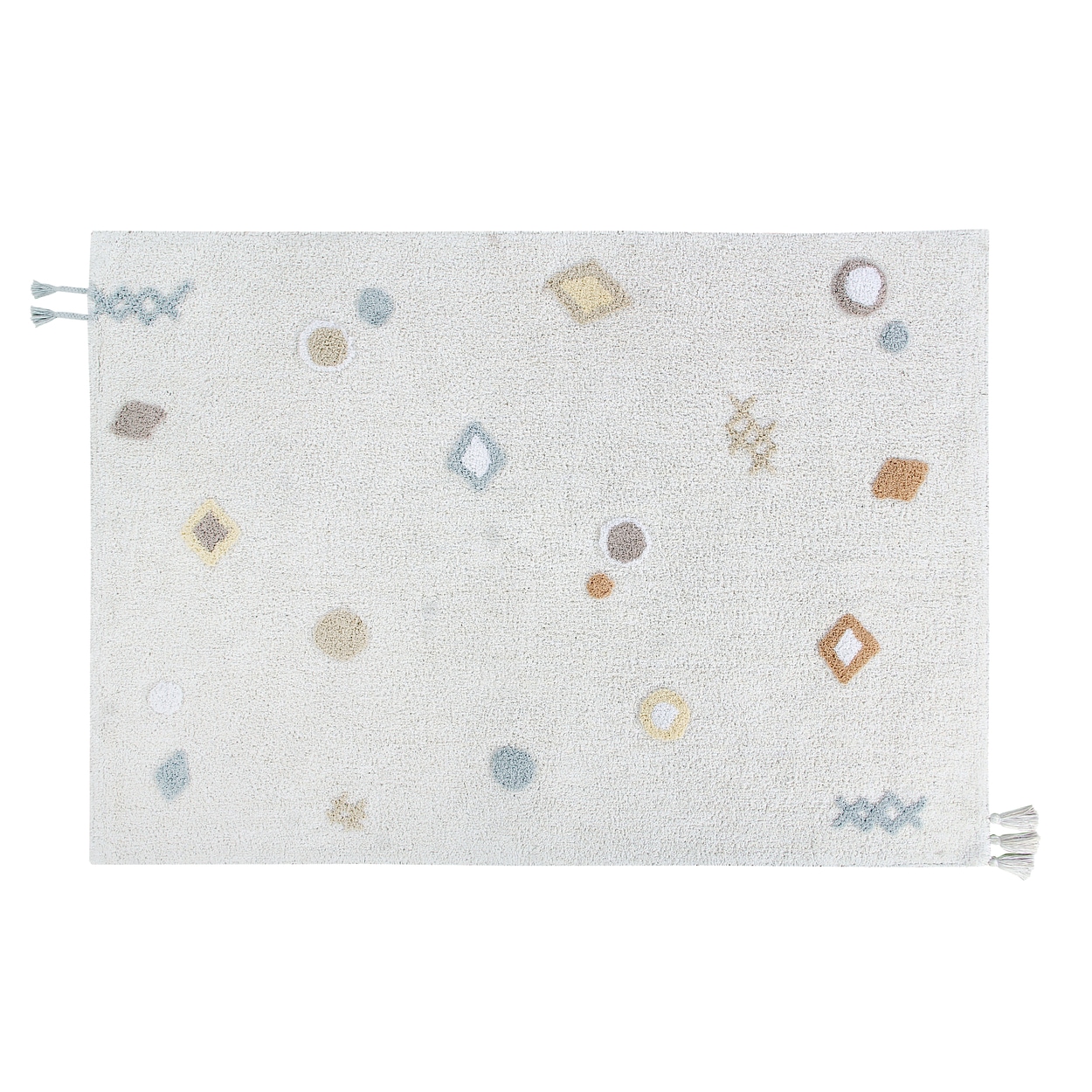 Tapis lavable en coton beige 140x200cm