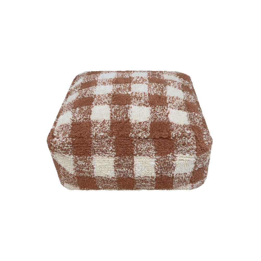 Pouf vichy caramel 20x40x40 cm