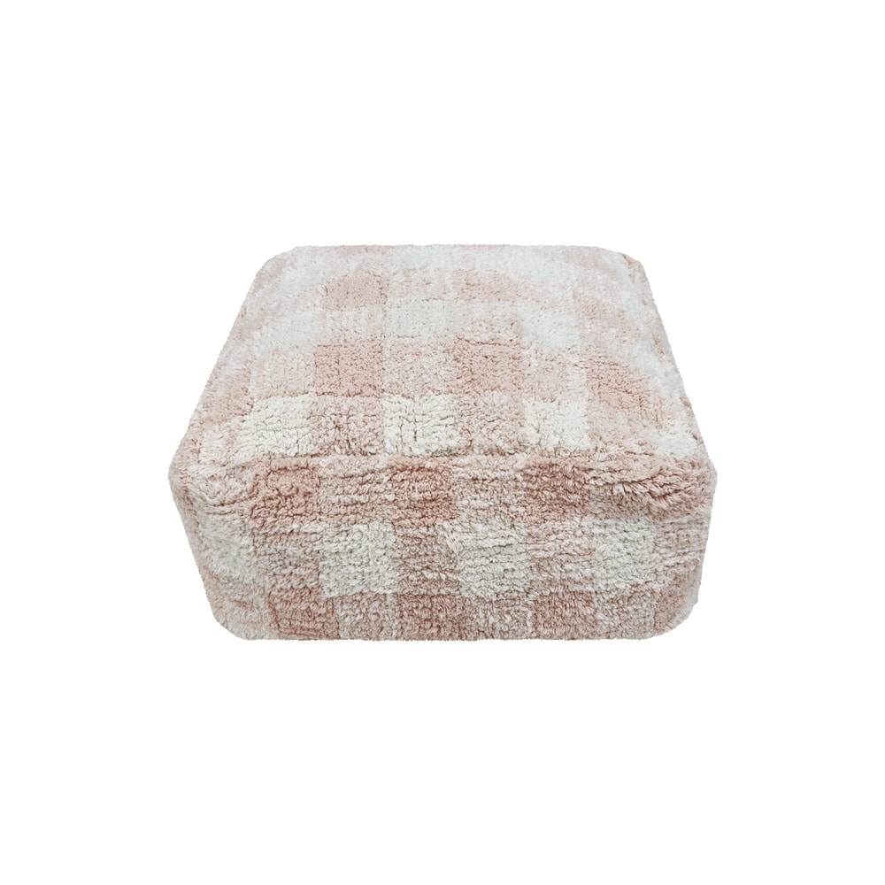 Pouf vichy rose 20x40x40 cm