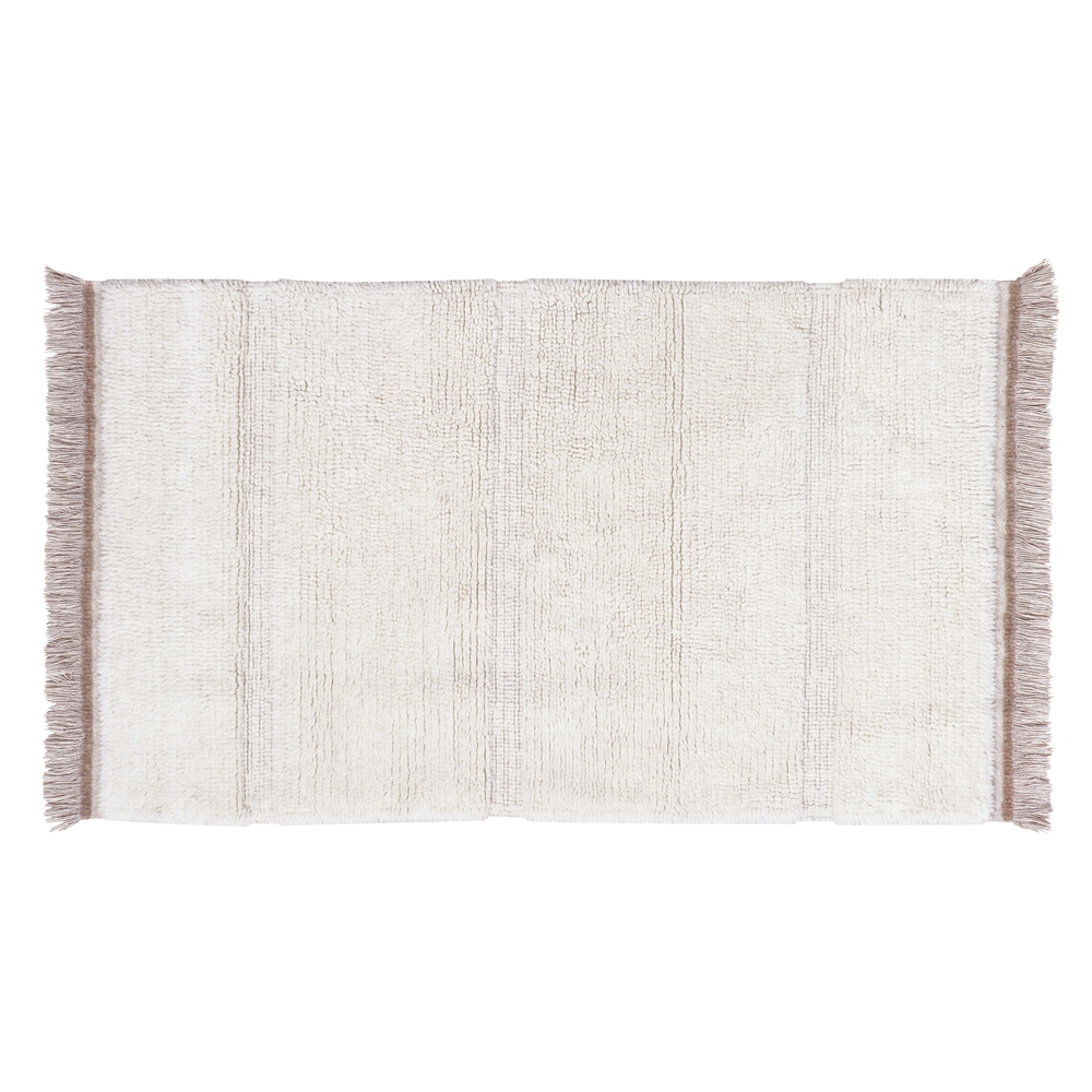 Tapis lavable en laine blanc 80x140 cm