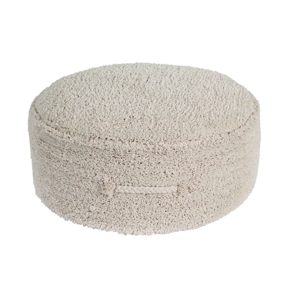 Pouf en coton beige 50x50x20 cm