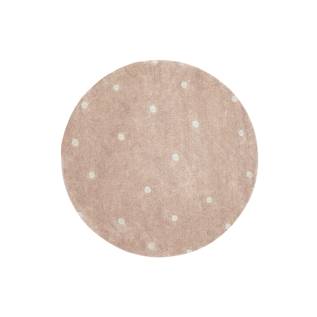 Tapis lavable rond dot rose 140x140 cm