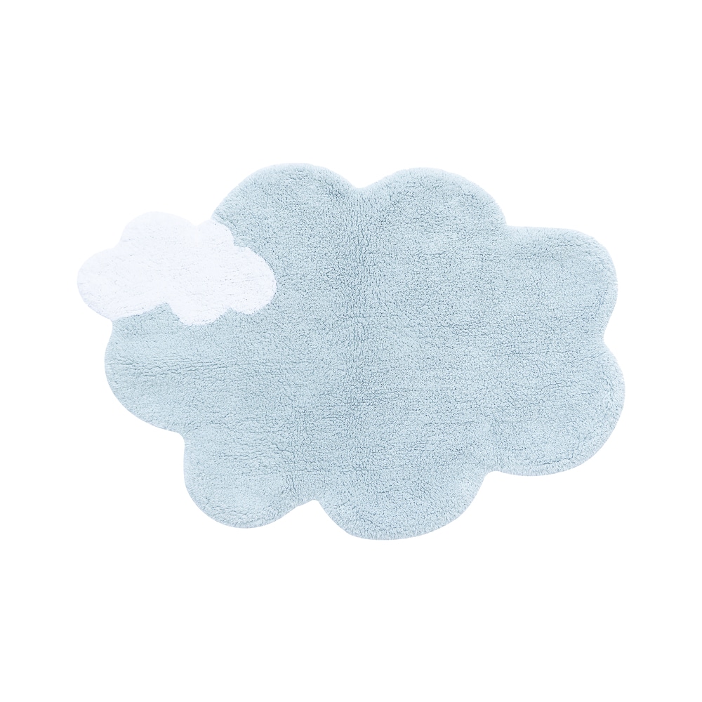 Tapis lavable en coton bleu 70x100 cm