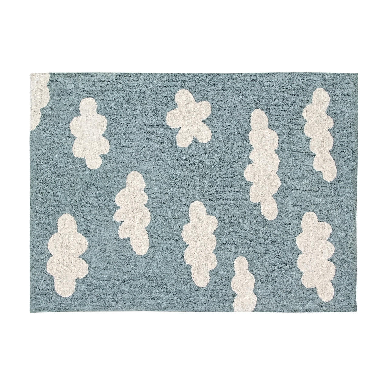 Tapis lavable en coton bleu 120x160 cm