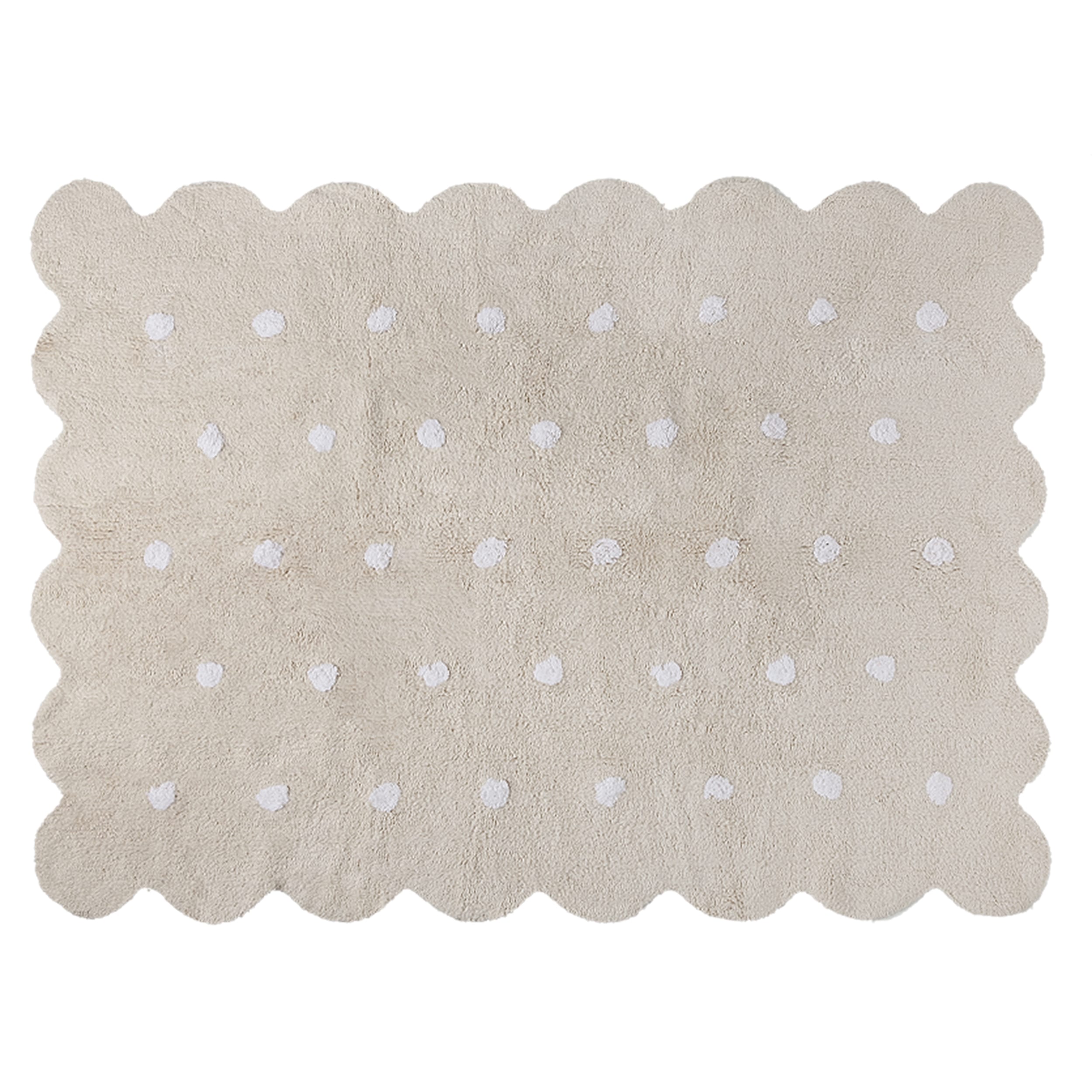 Tapis lavable en coton beige 120x160 cm