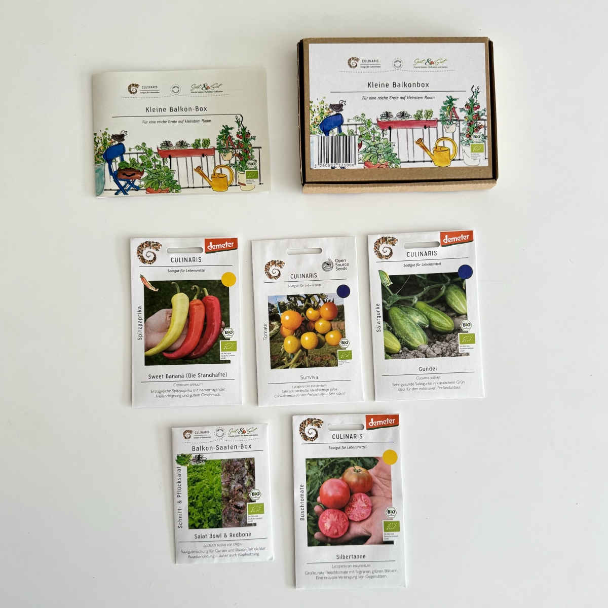 Coffret 5 semences bio pour balcon