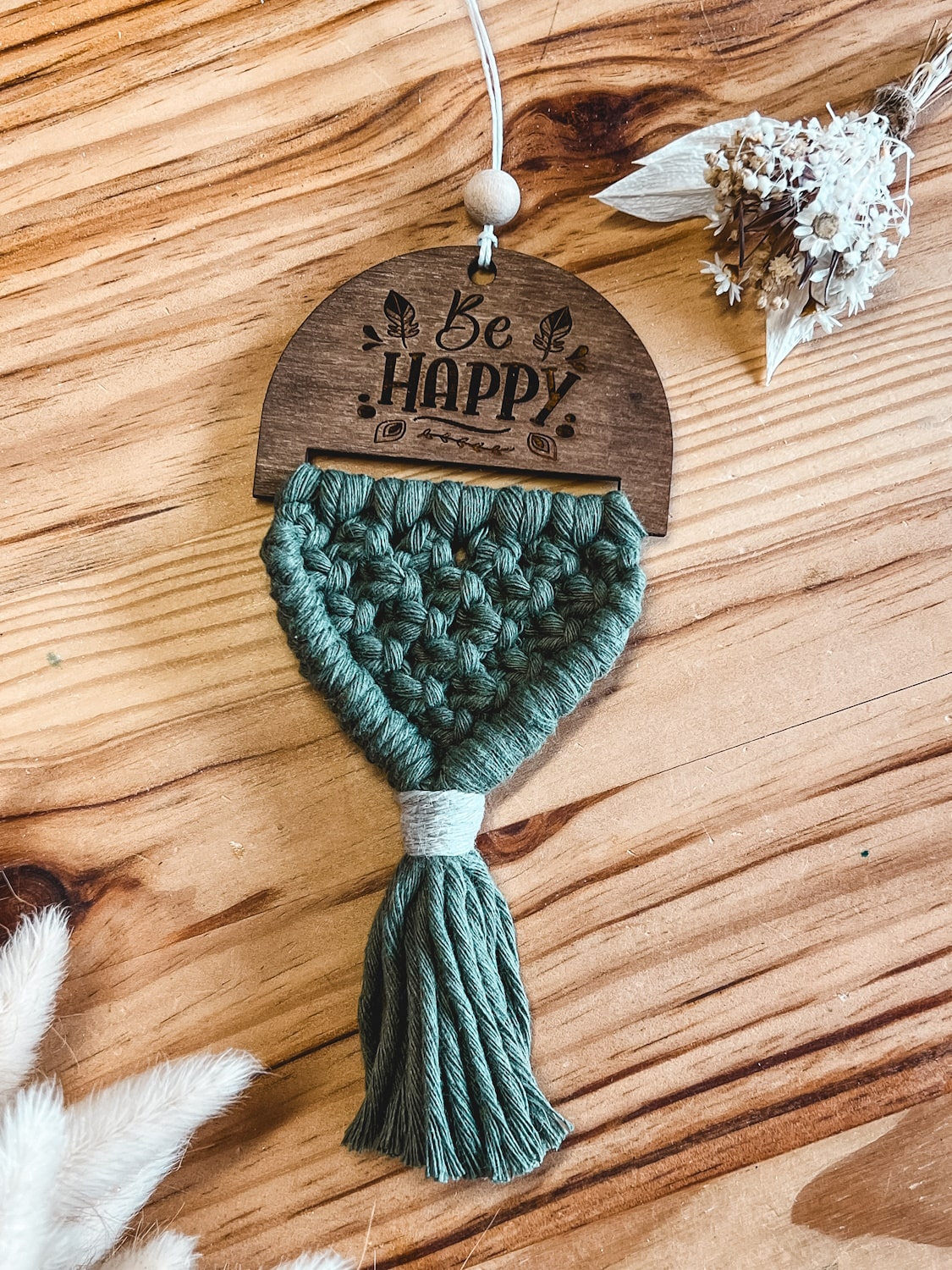 Diffuseur macramé bois - be happy avocat