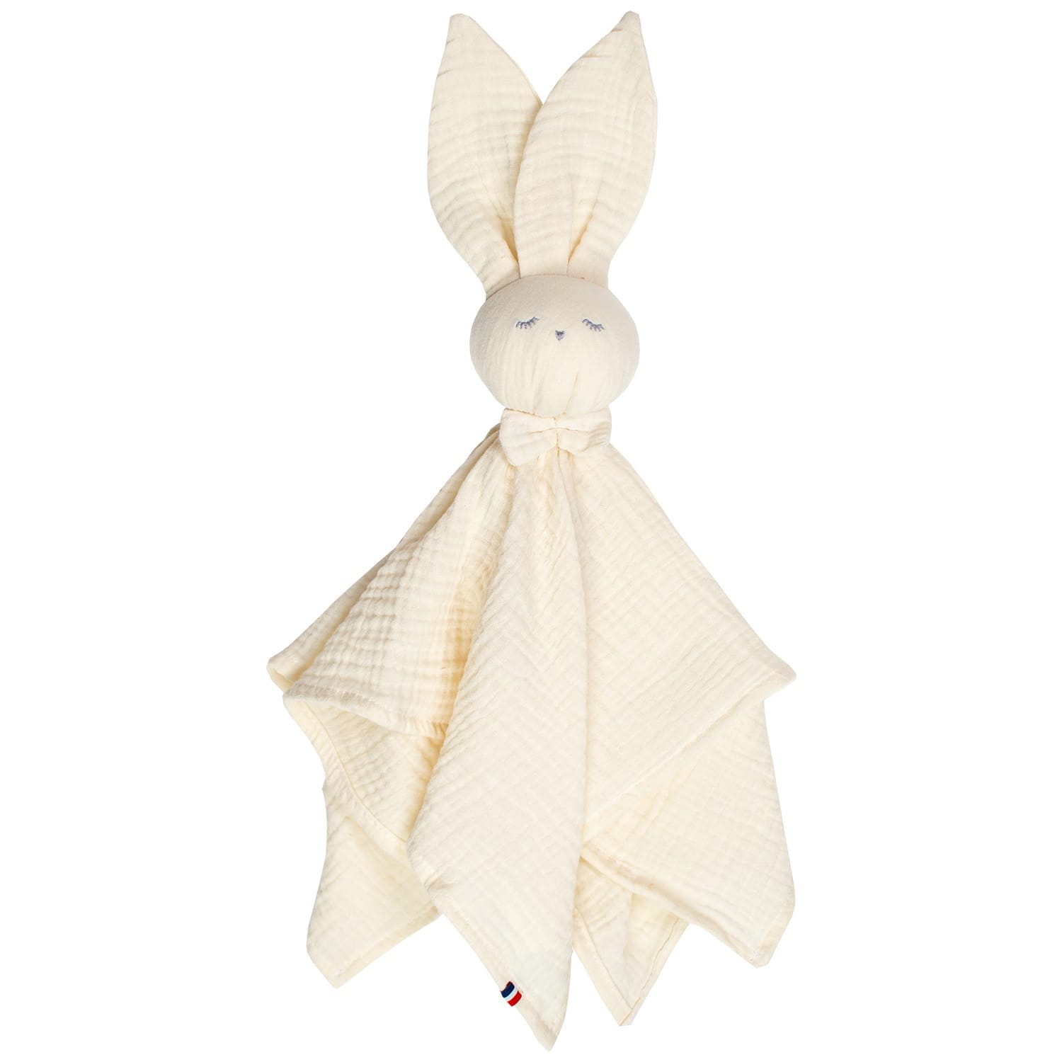 Doudou lapin en gaze de coton écru 50 x