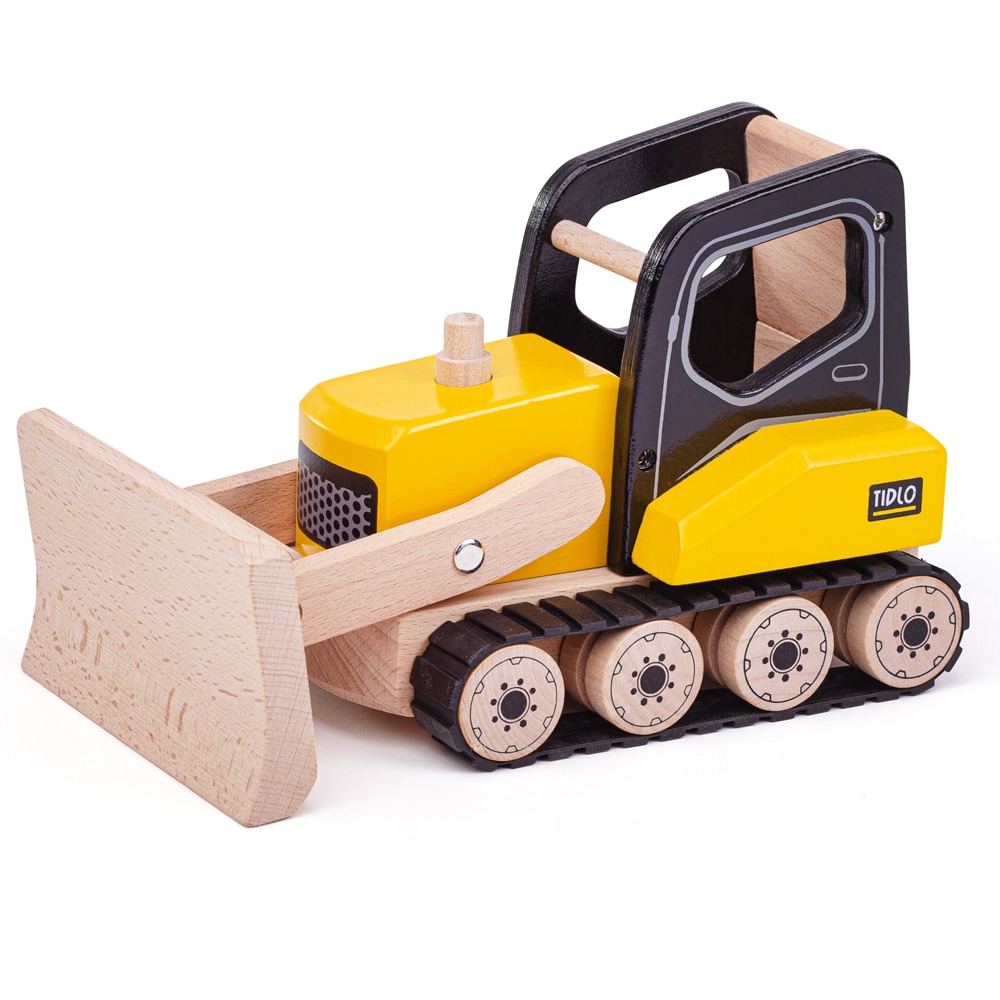 Jouet bulldozer en bois