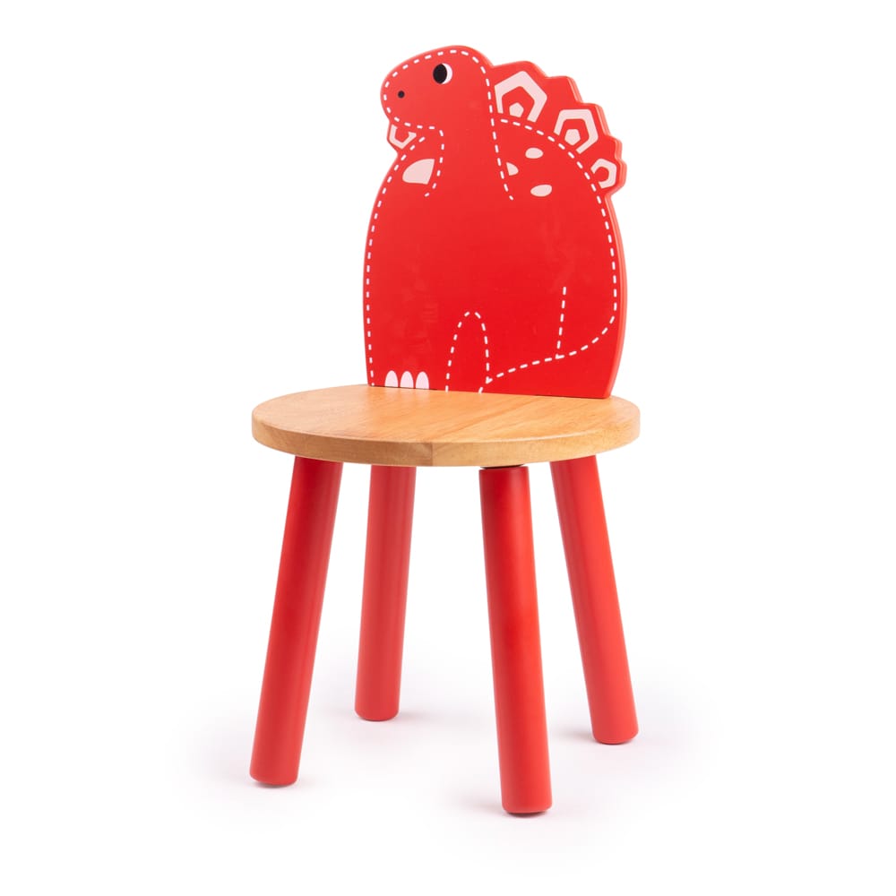 Chaise stégosaure en bois pour enfants