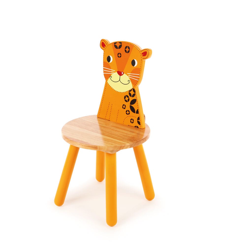 Chaise léopard en bois pour enfants