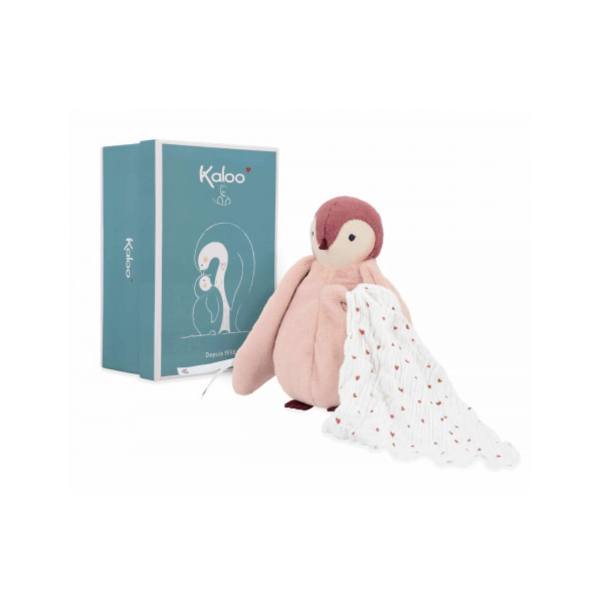 Peluche a bisous manchot - rose