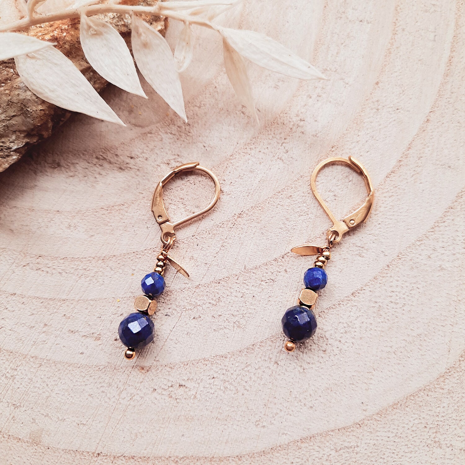 Boucles d'oreilles comète lapis lazuli