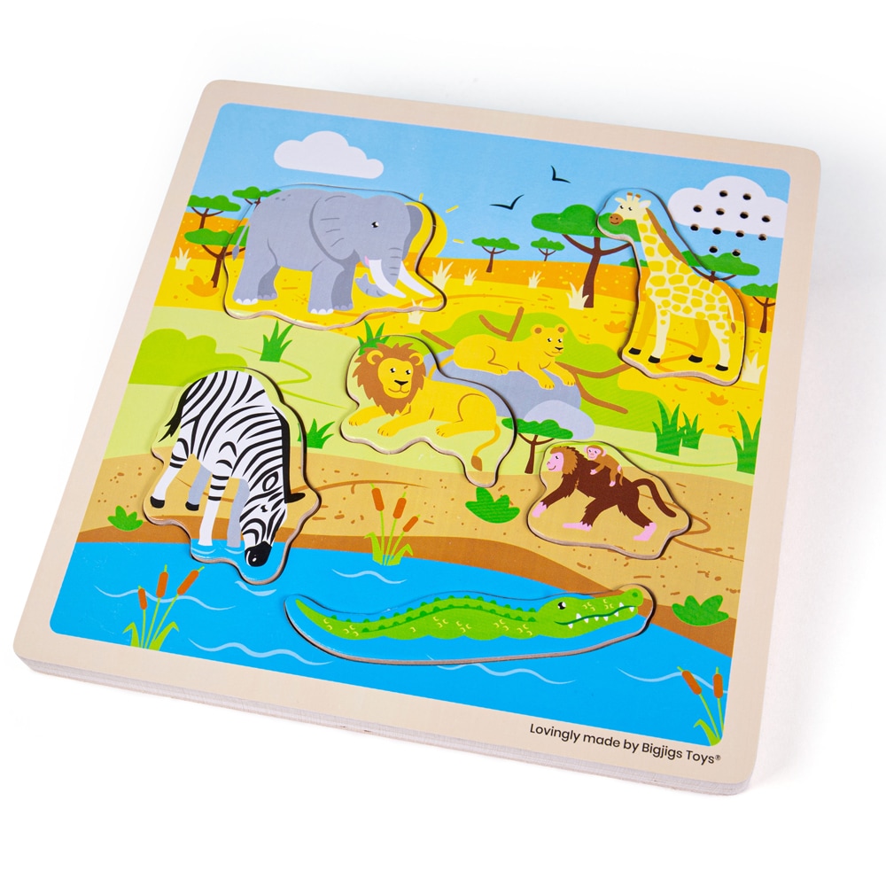 Puzzle sonore safari en bois