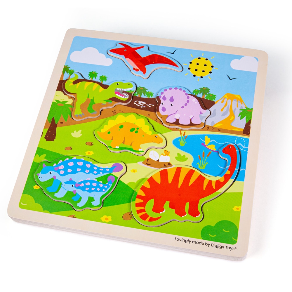 Puzzle sonore de dinosaure en bois