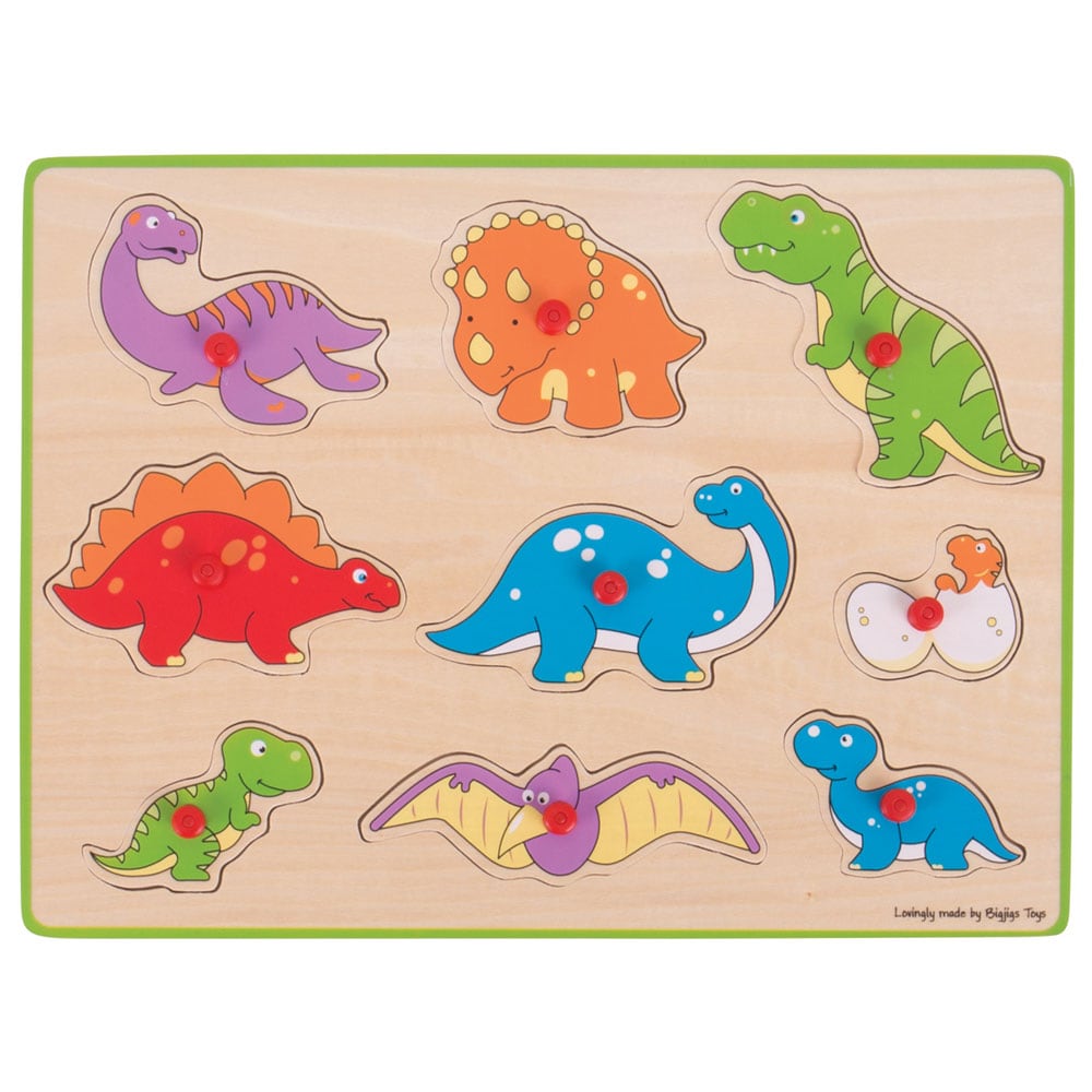 Puzzle à soulever en bois - dinosaures