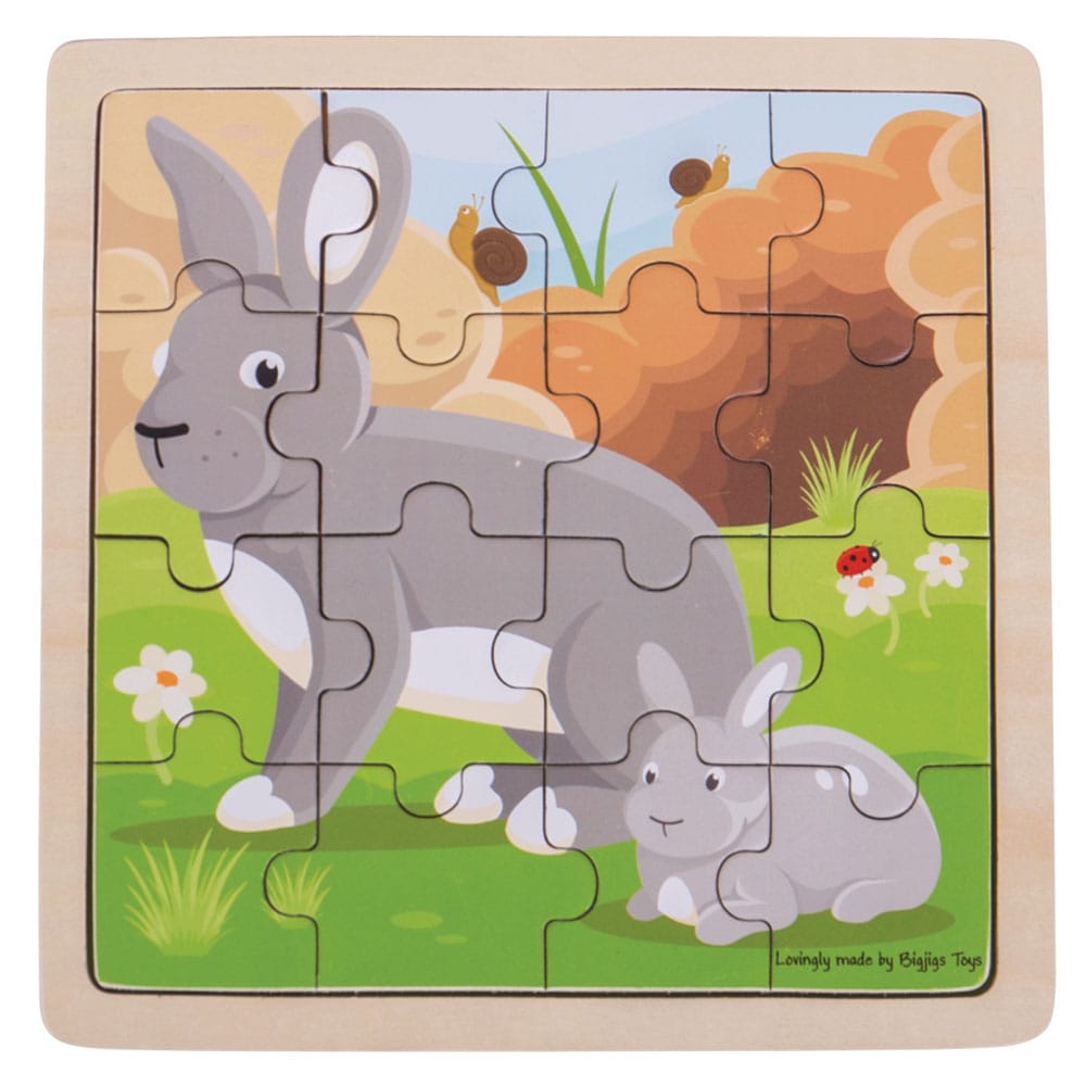 Puzzle lapin et chaton en bois