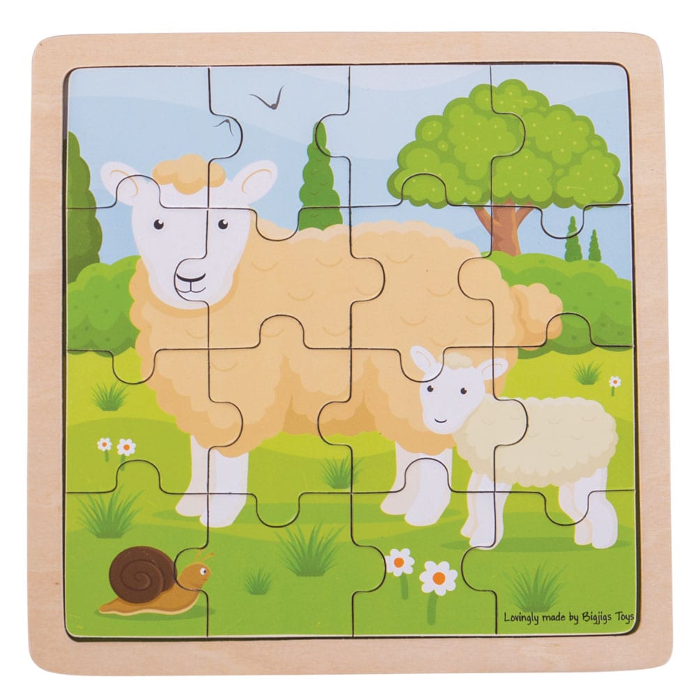 Puzzle mouton et agneau en bois