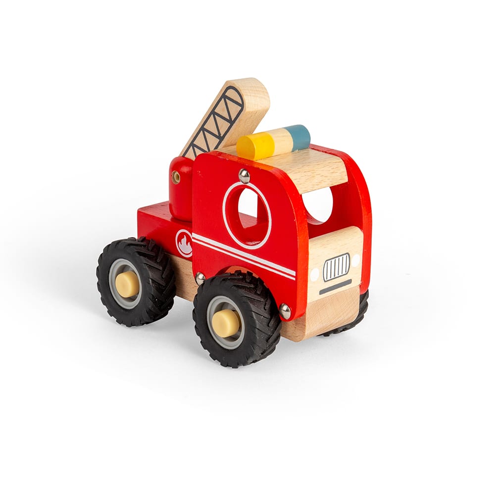 Jouet mini camion de pompier en bois